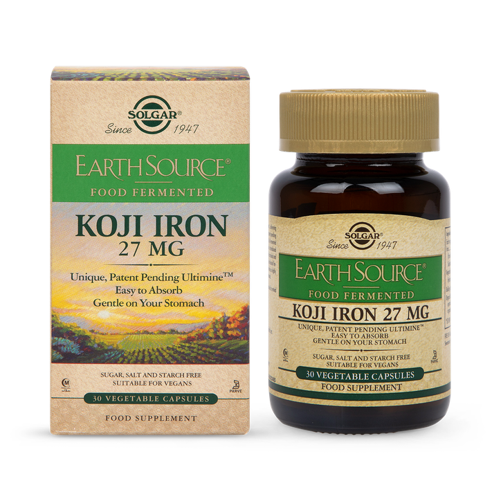 Solgar Earth Source Food Fermented Koji Iron 30 Capsules image 1
