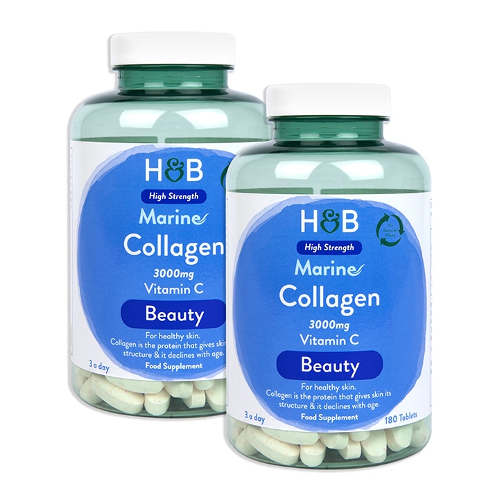 Holland & Barrett Marine Collagen with Vitamin C 3000mg 360 Tablets Bundle-1