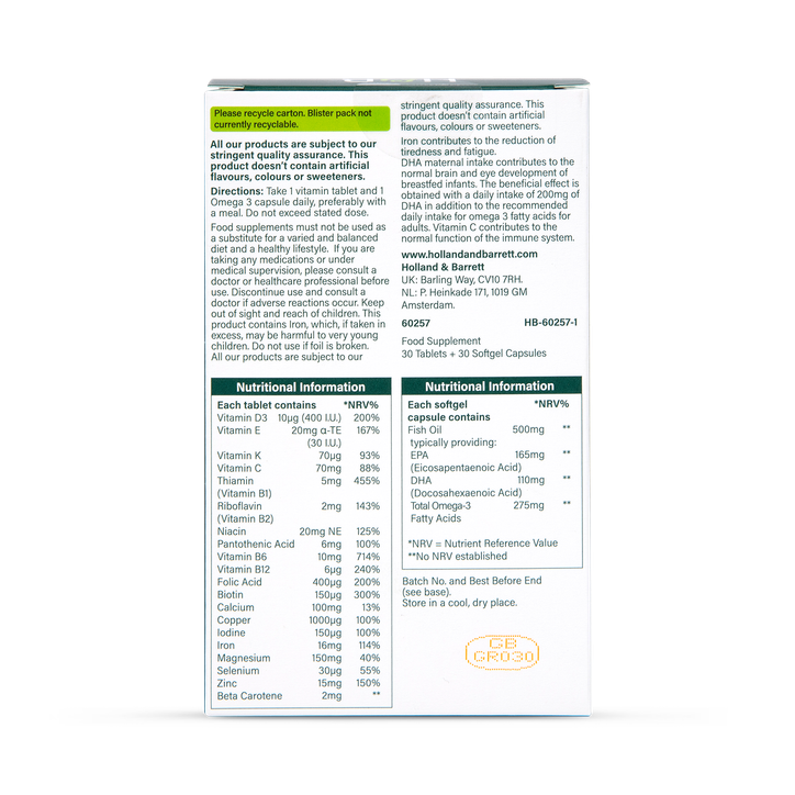 Holland & Barrett Breastfeeding Support 30 Tablets & 30 Capsules image 2