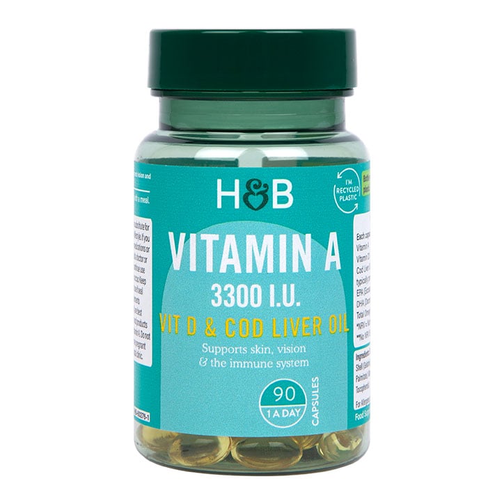 Holland & Barrett Vitamin A 3330IU + Vit D & Cod Liver Oil 90 Capsules image 1