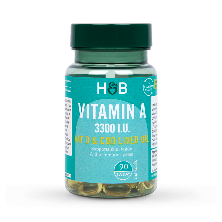 Holland & Barrett Vitamin A 3330IU + Vit D & Cod Liver Oil 90 Capsules image 1