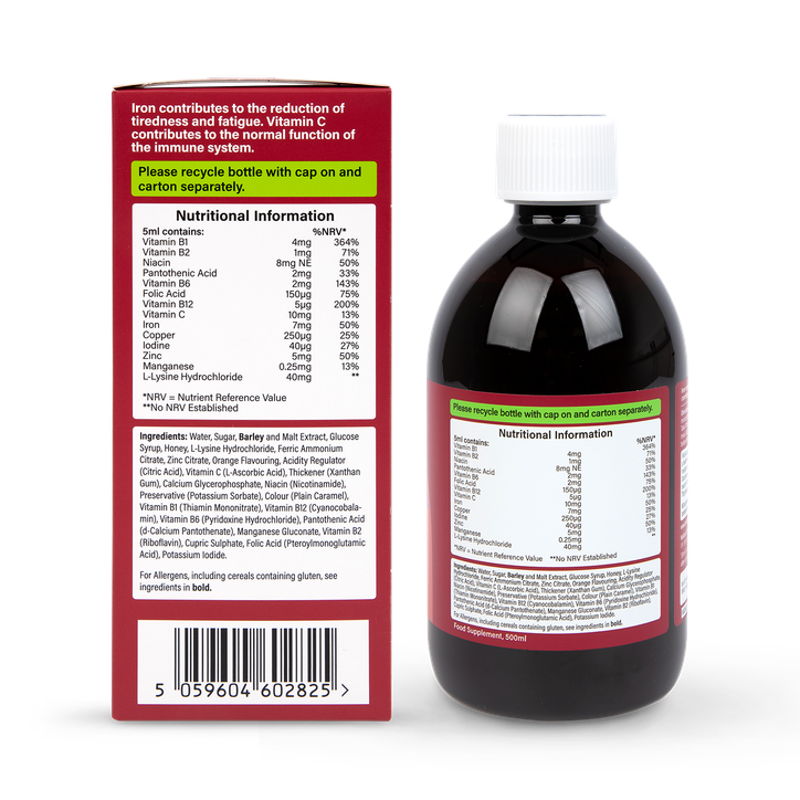 Holland & Barrett Iron + B Vits, Vit C & Minerals 500ml Liquid image 2