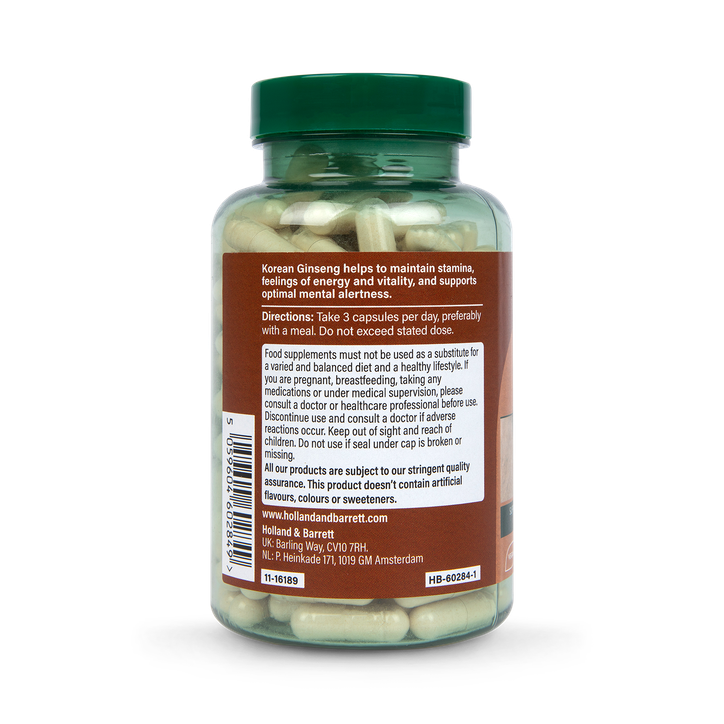 Holland & Barrett Korean Ginseng 180 Capsules image 2