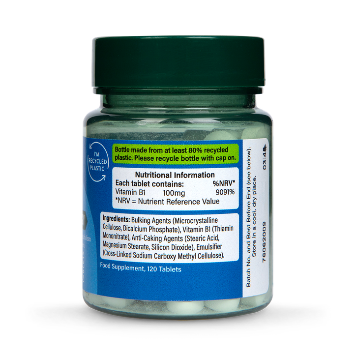 Holland & Barrett Vitamin B1 + Thiamine 100mg 120 Tablets image 3
