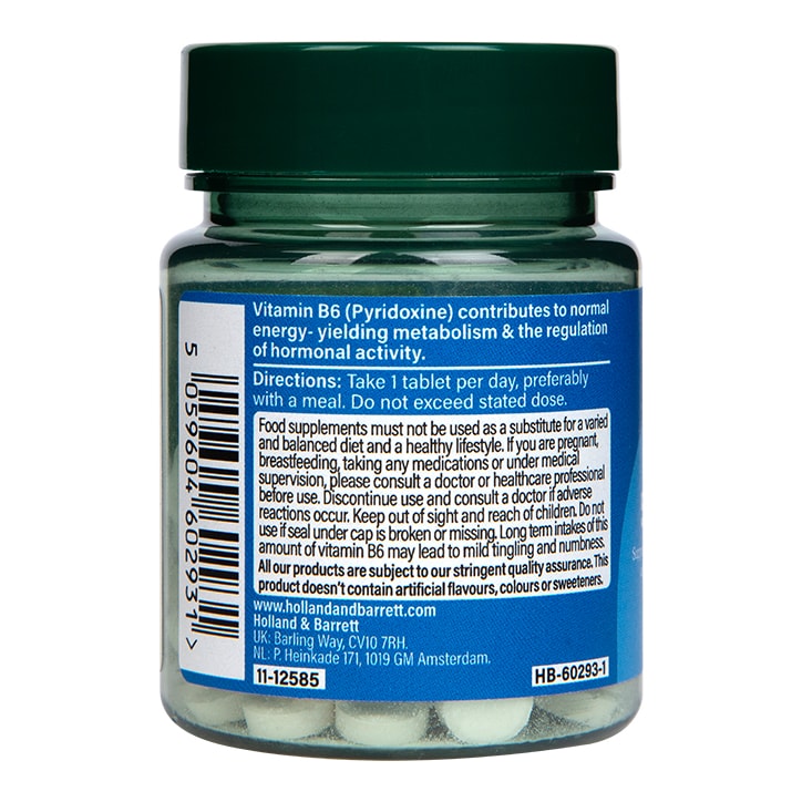 Holland & Barrett Vitamin B6 + Pyridoxine 50mg 120 Tablets-2