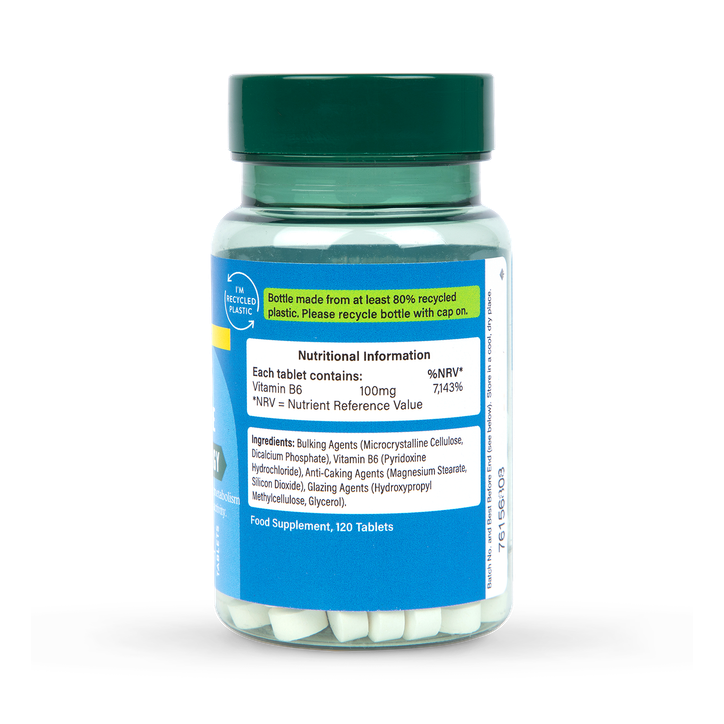 Holland & Barrett High Strength Vitamin B6 + Pyridoxine 100mg 120 Tablets image 2