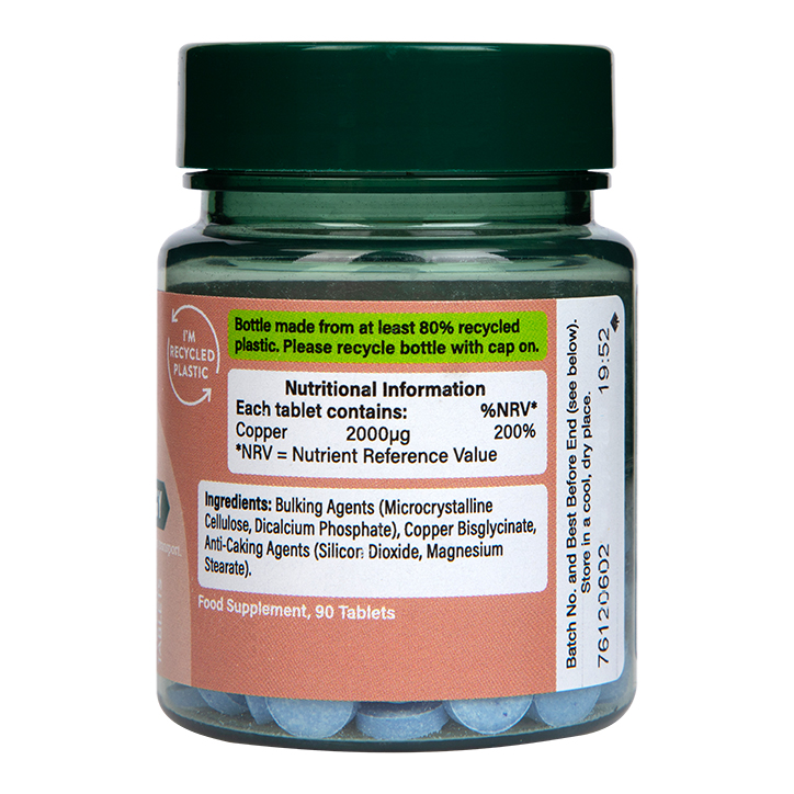 Holland & Barrett Chelated Copper 2mg 90 Tablets image 3