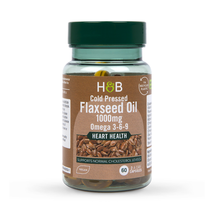 Holland & Barrett Vegan Flaxseed Triple Omega 3-6-9 Oil 60 Capsules image 1