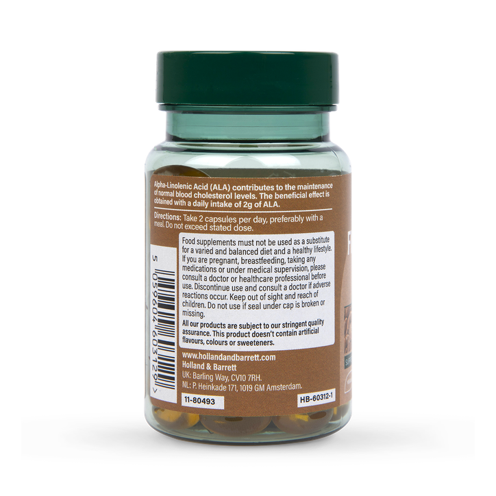 Holland & Barrett Vegan Flaxseed Triple Omega 3-6-9 Oil 60 Capsules image 3