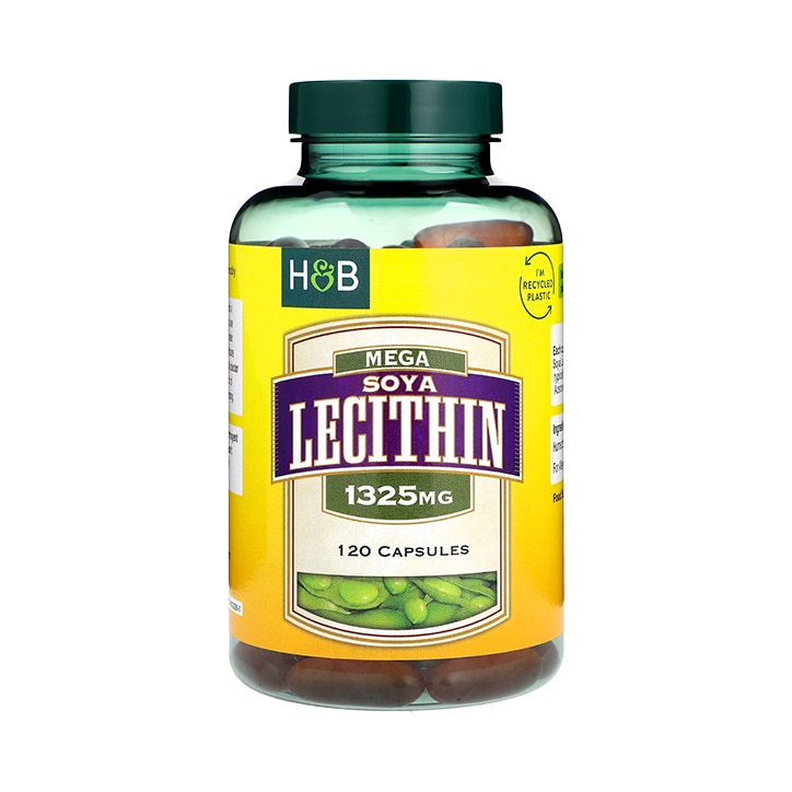 Holland & Barrett Mega Soya Lecithin Fat Emulsifier 120 Capsules 1325mg image 1