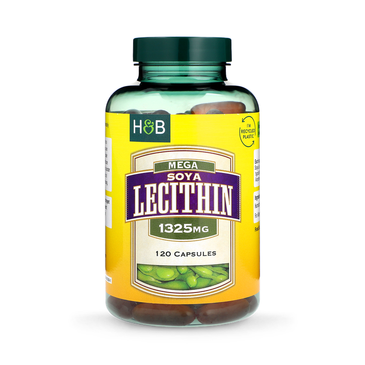 Holland & Barrett Mega Soya Lecithin Fat Emulsifier 120 Capsules 1325mg