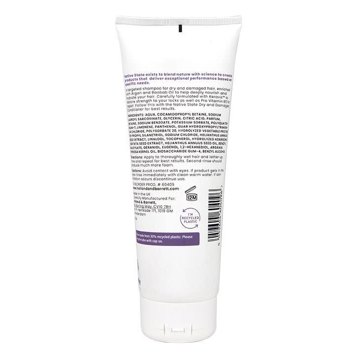 Native State Dry & Damaged Shampoo 250ml image 2
