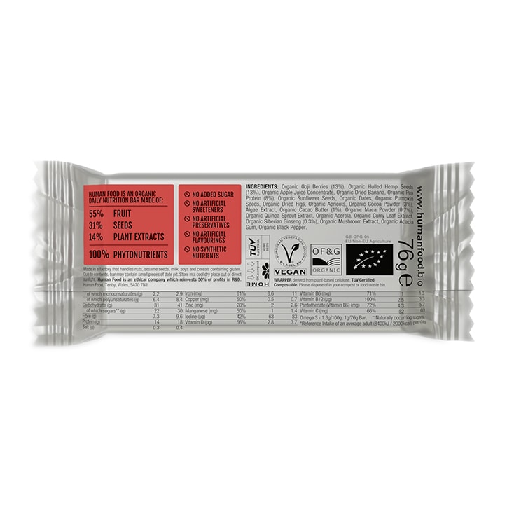 Human Food Goji Berry Bar 76g image 2