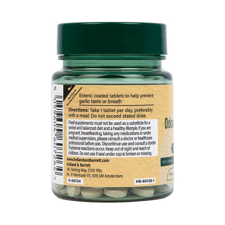 Holland & Barrett Enteric Coated Odourless Garlic 500mg 30 Tablets-3