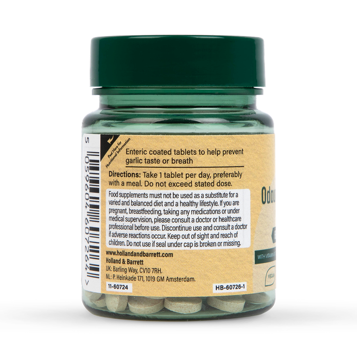 Holland & Barrett Enteric Coated Odourless Garlic 500mg 30 Tablets image 3