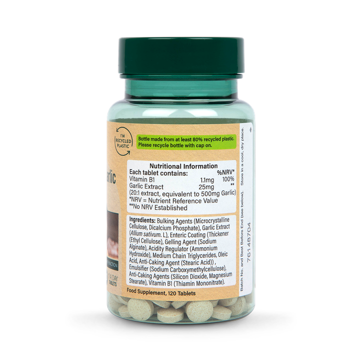 Holland & Barrett Enteric Coated Odourless Garlic 500mg 120 Tablets image 2