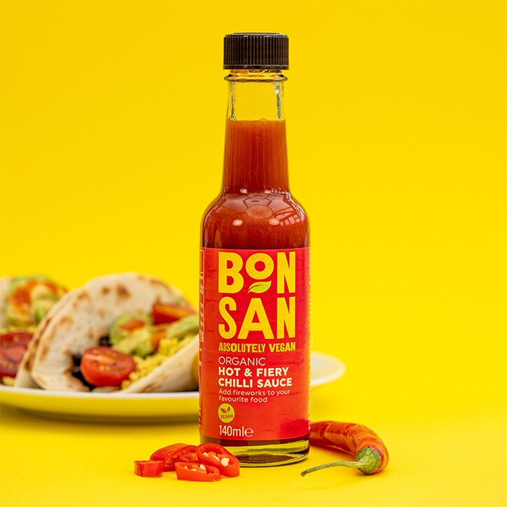 Bonsan Vegan Hot & Fiery Chilli Sauce Organic 140ml image 2