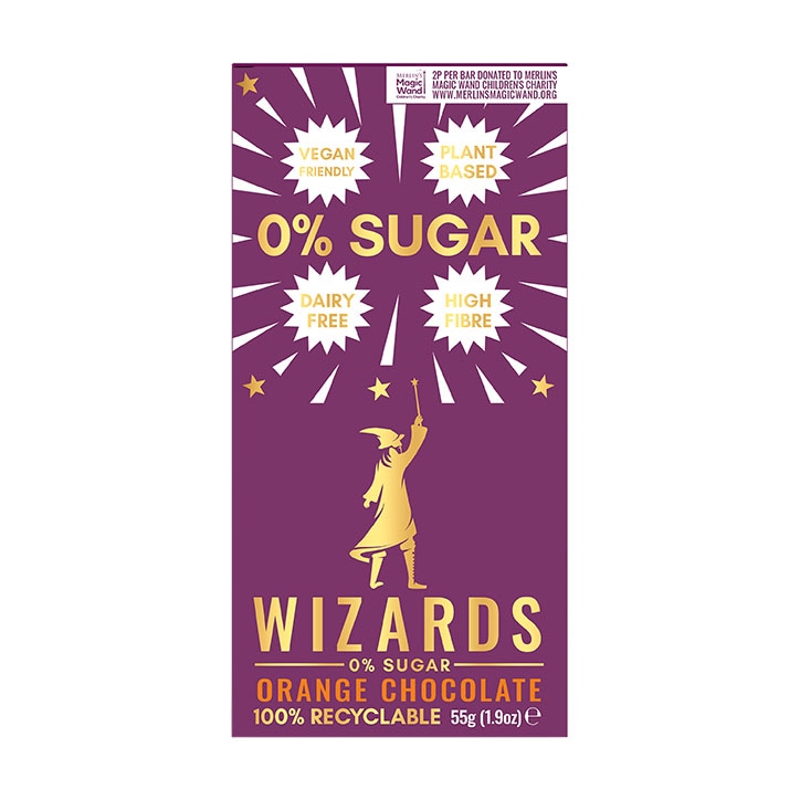 Wizards 0% Sugar Chocolate Orange 55g-1