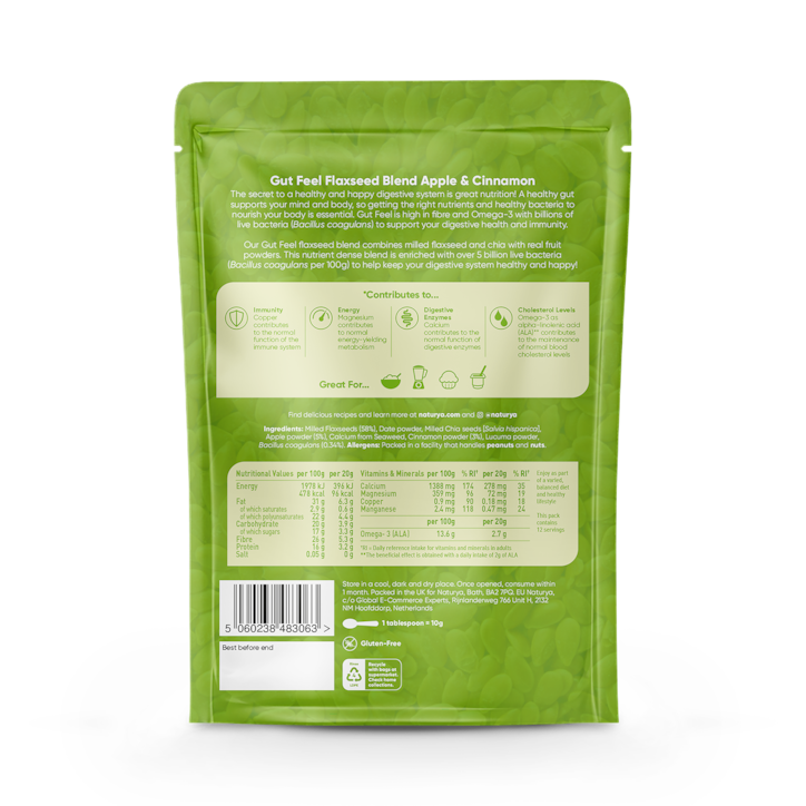 Naturya Gut Feel Flaxseed Blend Apple & Cinnamon 240g image 2