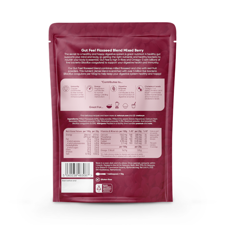 Naturya Gut Feel Flaxseed Blend Mixed Berry 240g image 2