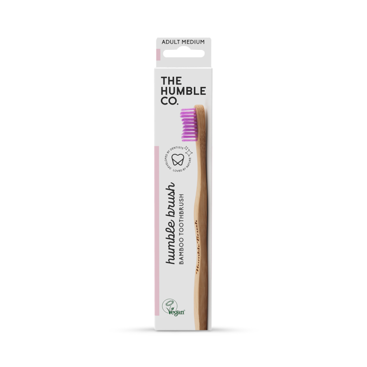 Humble Bamboo Adult Medium Bristle Toothbrush (Blue, Purple, White or Green) image 2