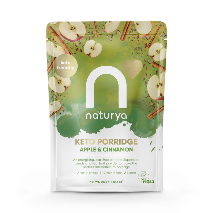 Naturya Keto Porridge Apple & Cinnamon 300g image 1