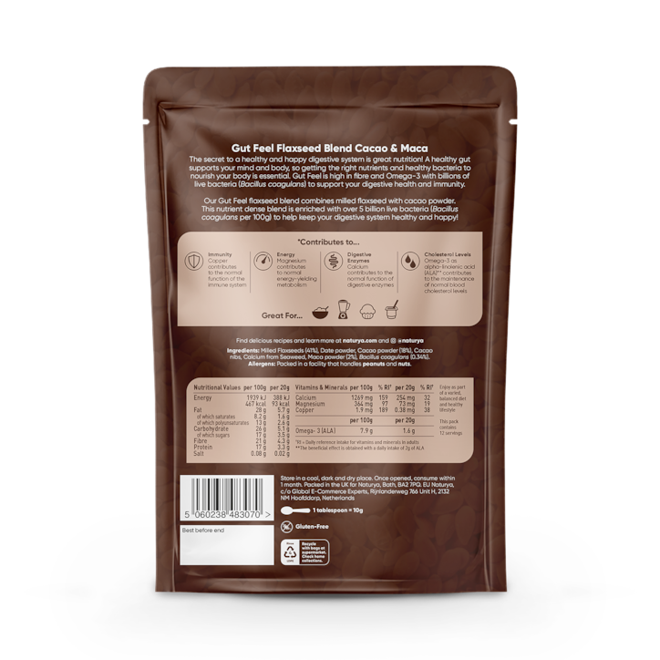 Naturya Gut Feel Flaxseed Blend Cacao & Maca 240g image 2