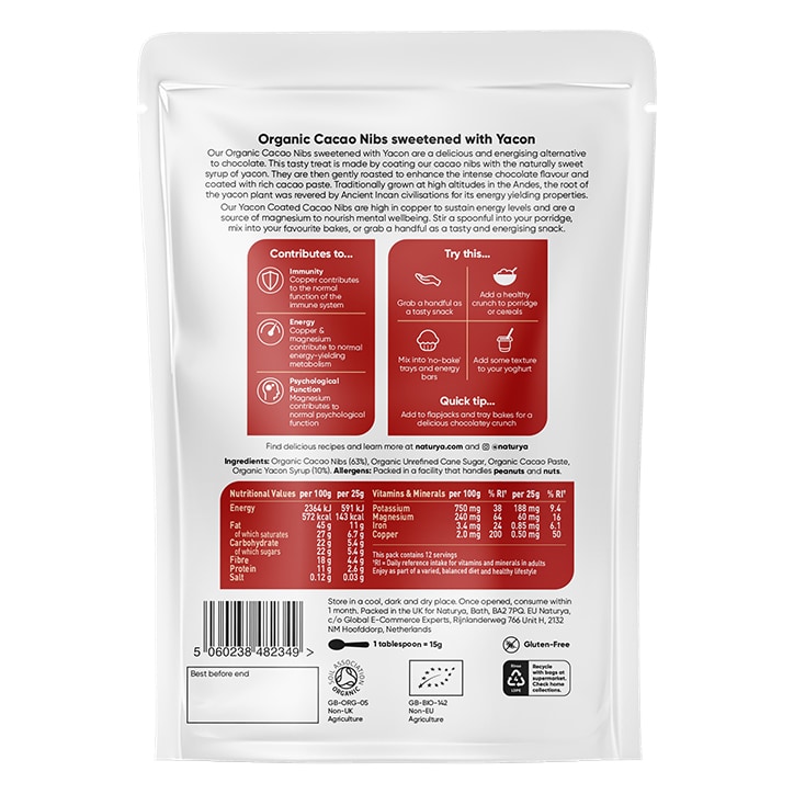 Naturya Cacao Nibs Sweetened with Yacon Syrup 300g image 2