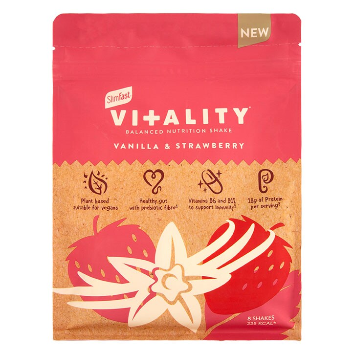 SlimFast Vitality Balanced Nutrition Shake Vanilla & Strawberry 480g image 1