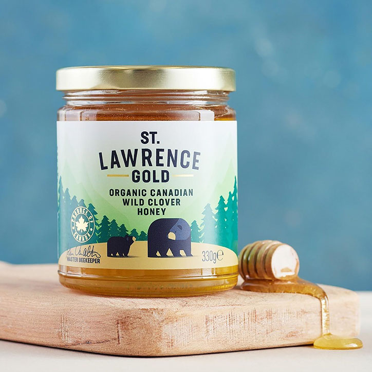 St. Lawrence Gold Organic Canadian Wild Clover Honey 330g image 2