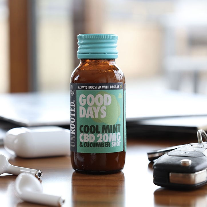 Unrooted Good Days – Cool Mint, CBD 20MG and Cucumber Shot 12x 60ml image 3