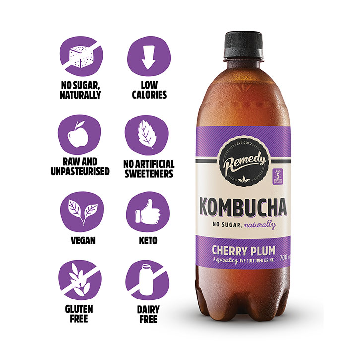 Remedy Kombucha Cherry Plum 700ml image 2