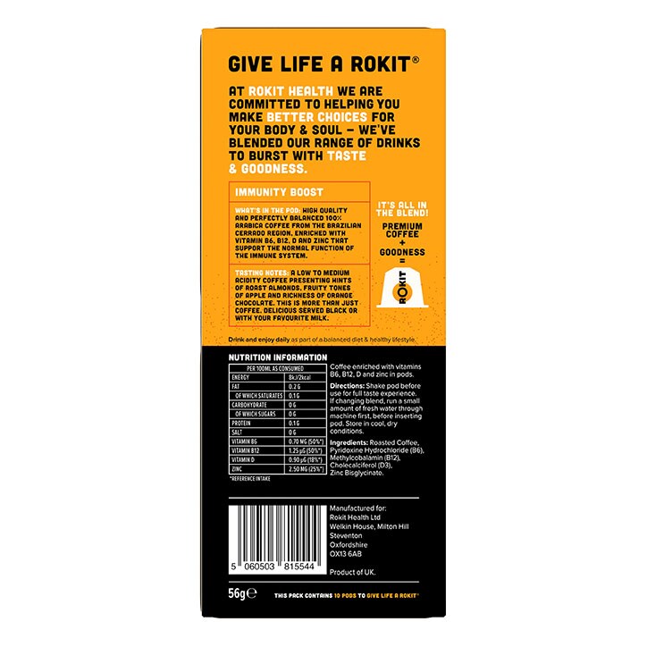 Rokit Coffee Immunity Boost Coffee 10 Nespresso Compatible Pods image 2