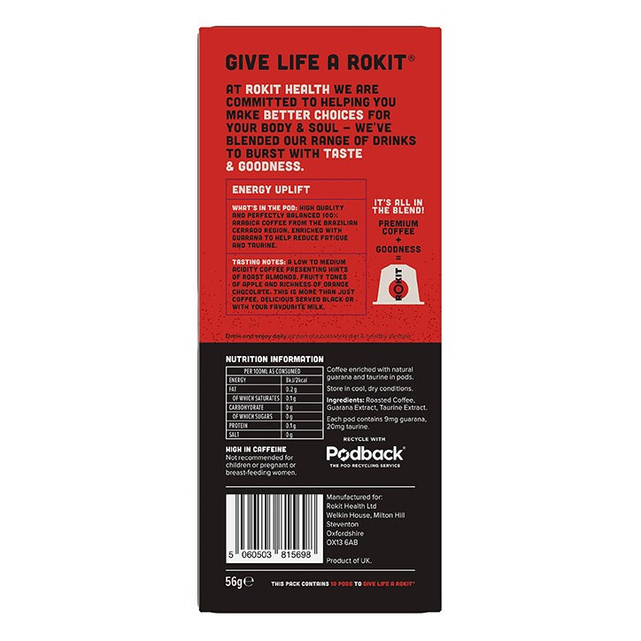 Rokit Coffee Energy Uplift Coffee 10 Nespresso Compatible Pods image 3