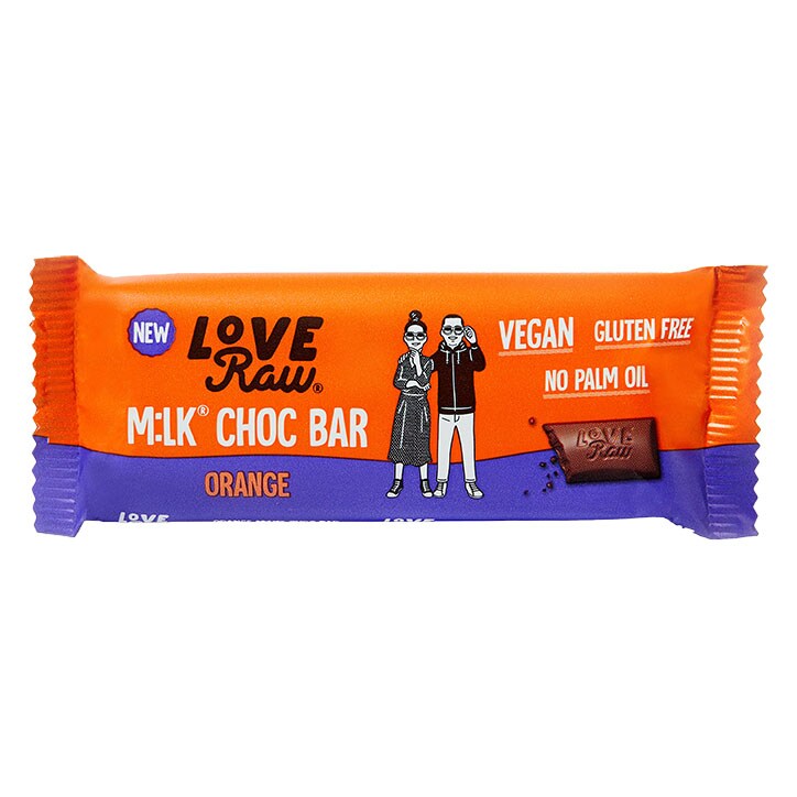 Love Raw M:lk Chocolate Bar Orange 30g image 1