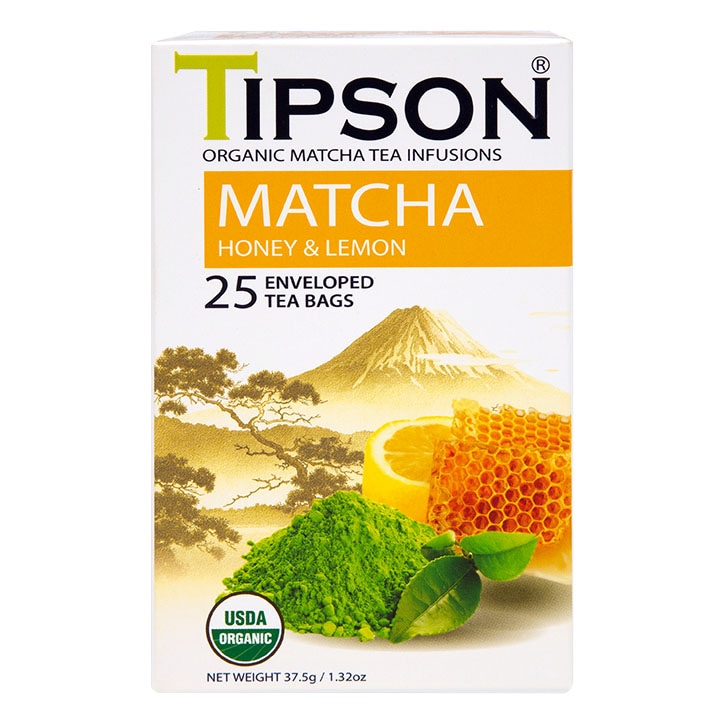 Tipson Organic Matcha Honey & Lemon Infusion 25 Tea Bags