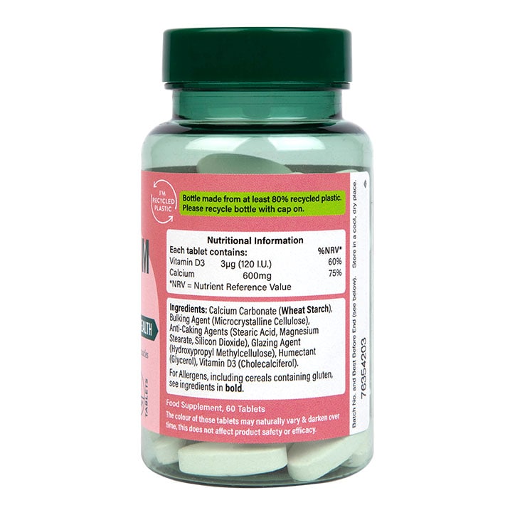 Holland & Barrett Calcium + Vitamin D 600mg 60 Tablets-2