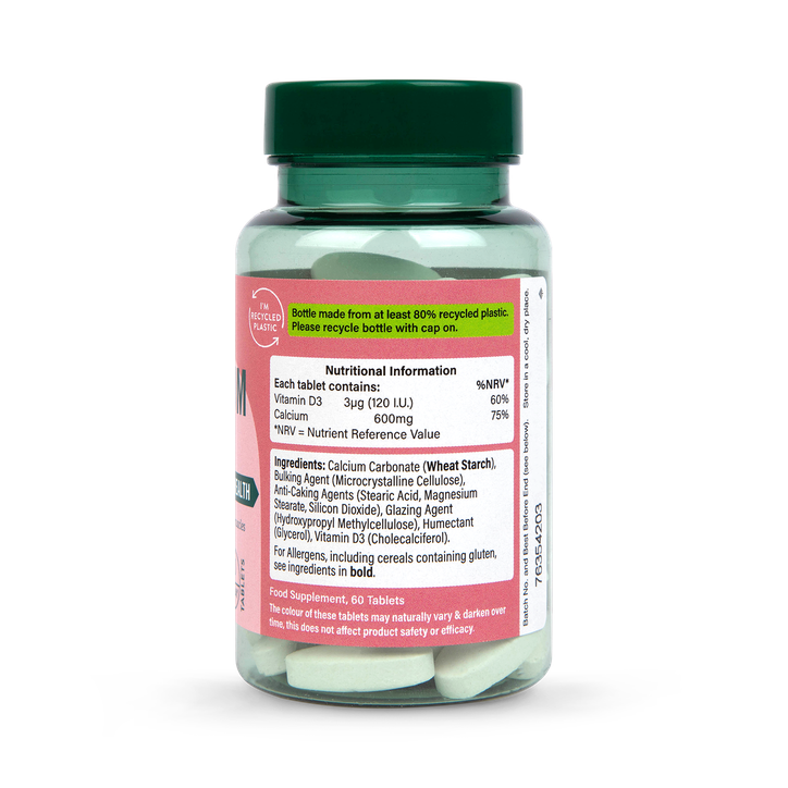Holland & Barrett Calcium + Vitamin D 600mg 60 Tablets image 2