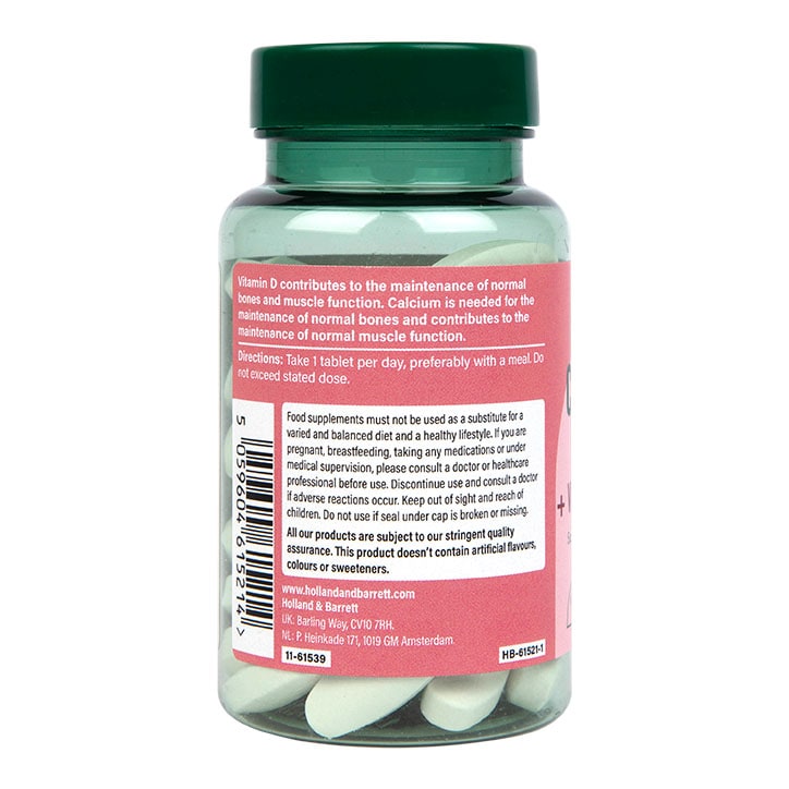 Holland & Barrett Calcium + Vitamin D 600mg 60 Tablets-3