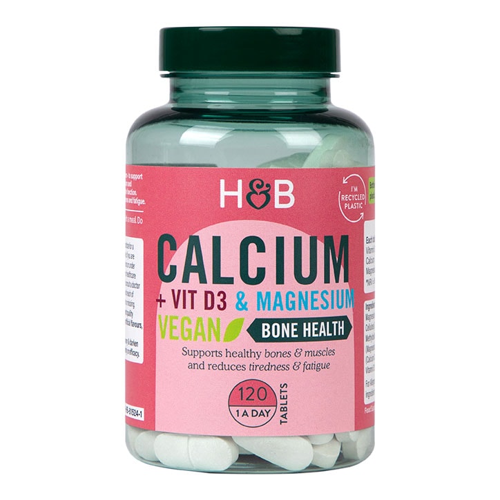 Holland & Barrett Vegan Calcium, Vitamin D & Magnesium 120 Tablets image 1