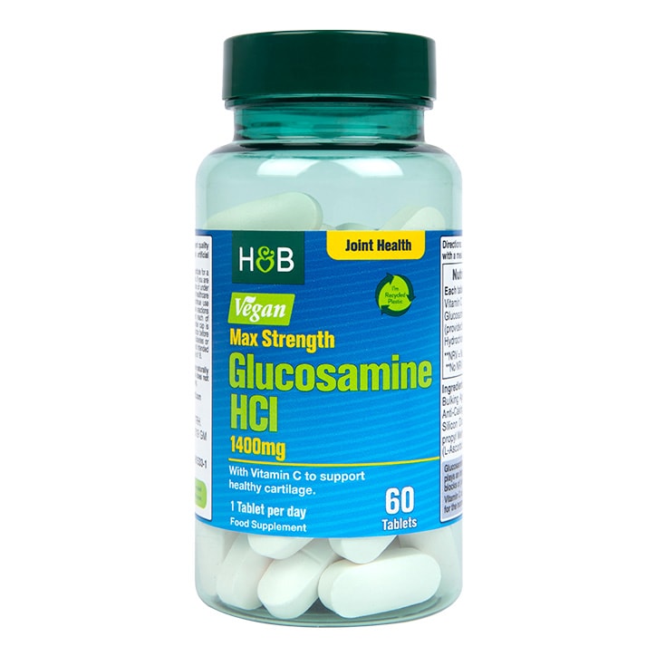Holland & Barrett Max Strength Vegan Glucosamine HCI 1400mg 60 Tablets-1