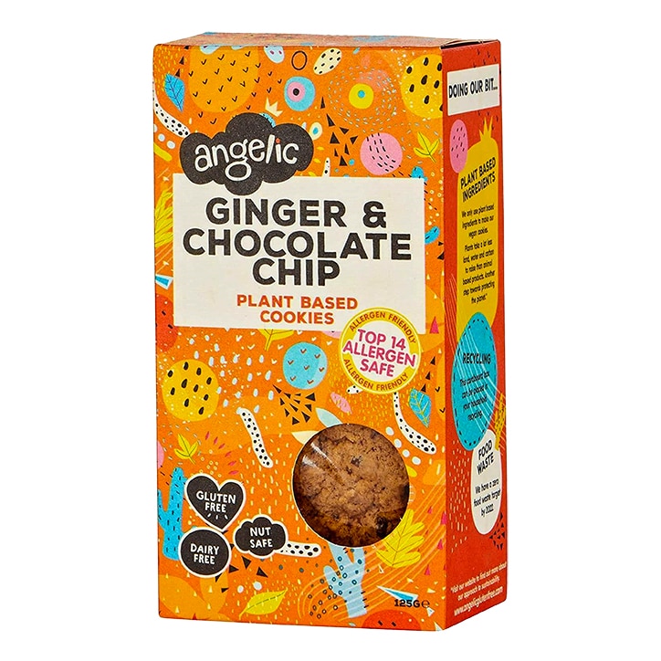 Angelic Gluten Free Ginger & Chocolate Chip Plant Based Cookies 125g image 2