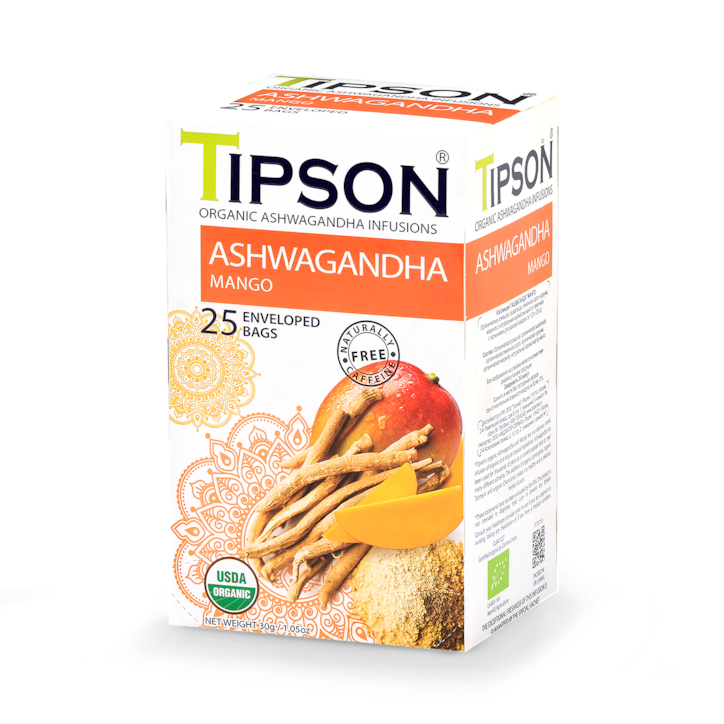 Tipson Organic Ashwagandha Mango (25 Enveloped Tea Bags) image 2