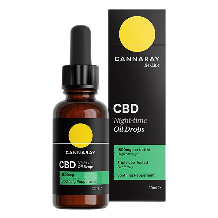 Cannaray Night-Time CBD Oil Drops, 1800mg 30ml