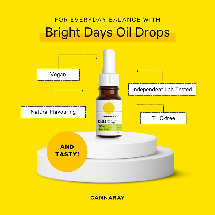 Cannaray Bright Days CBD Oil 500mg 10ml image 3