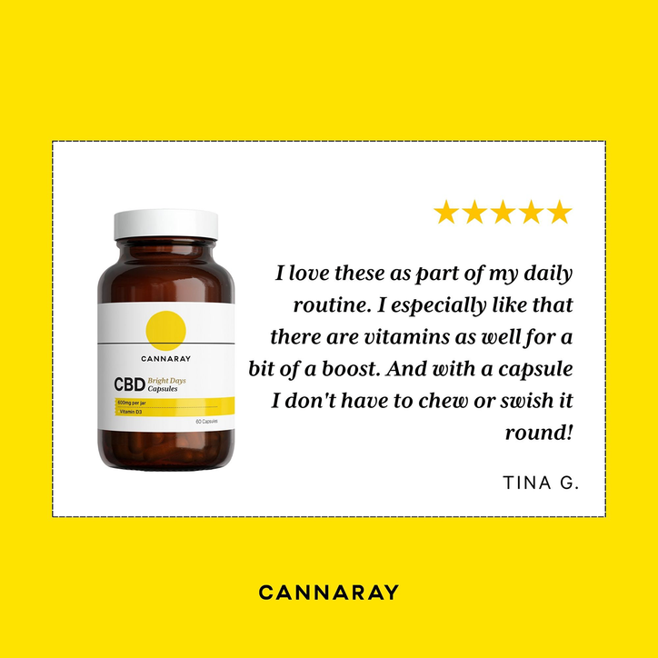 Cannaray Bright Days CBD 10mg 60 Capsules image 2