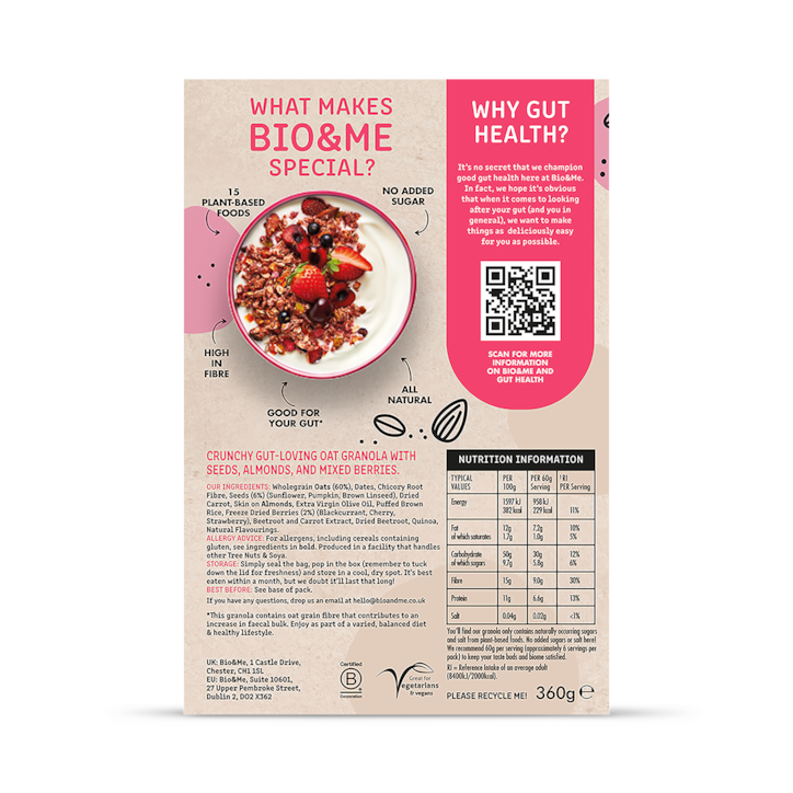 Bio & Me Super Berry Gut-Loving Granola 360g image 2