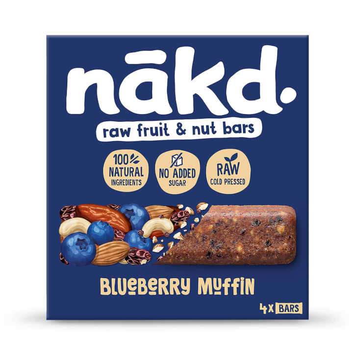 Nakd Raw Fruit & Nut Blueberry Muffin Bars 4 x 35g image 1