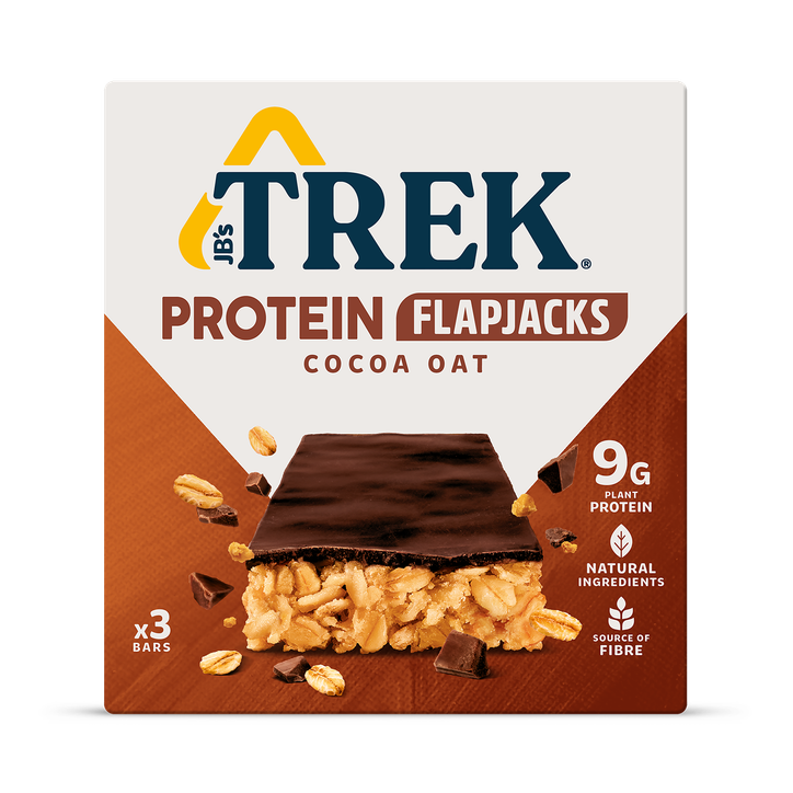 TREK Protein Flapjacks Cocoa Oat 3 x 50g image 1
