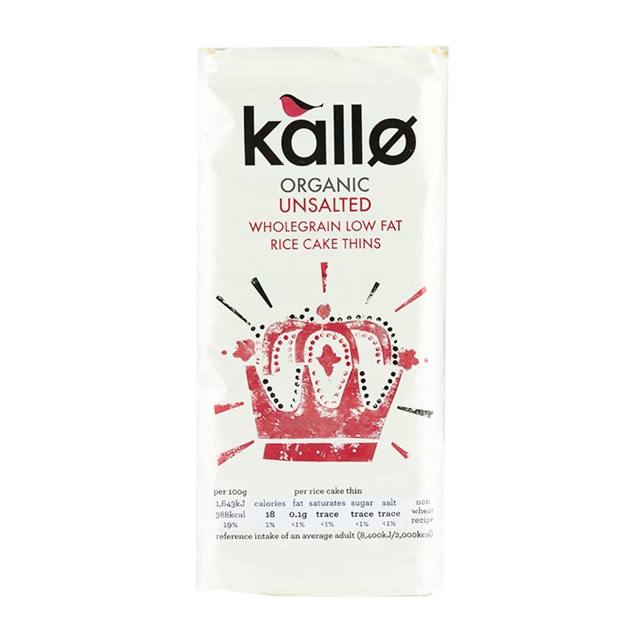 Kallo Organic Unsalted Rice Cakes Thins 130g image 1